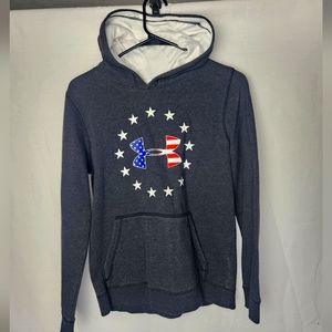 Gray Freedom America Coldgear Under Armor Hoodie American flag Youth Large